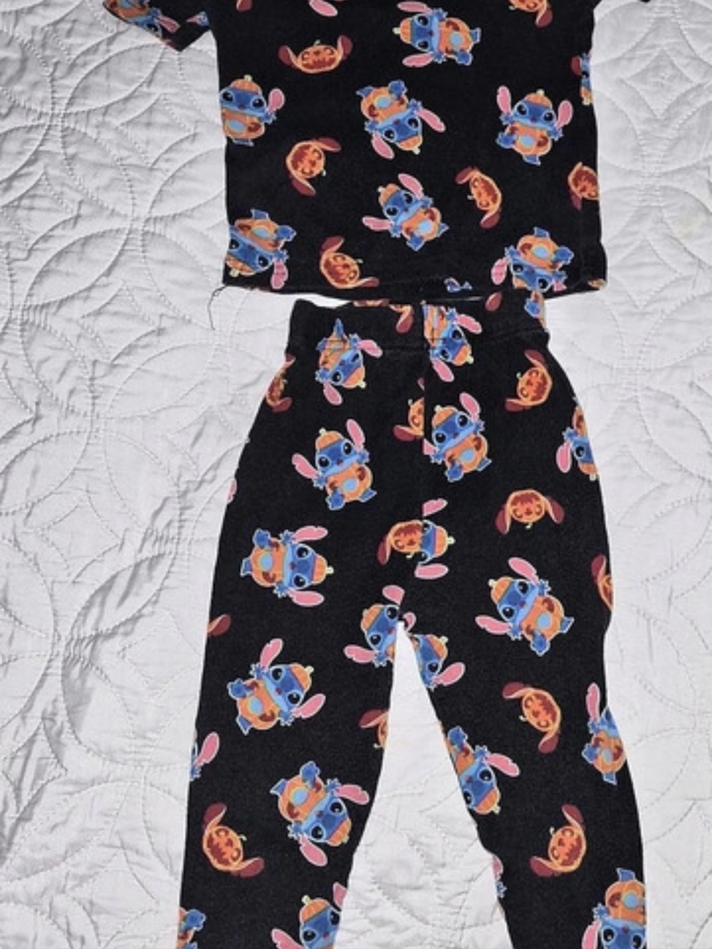 Disney Lilo & Stitch Halloween Pumpkin Print Pajama Set 4T